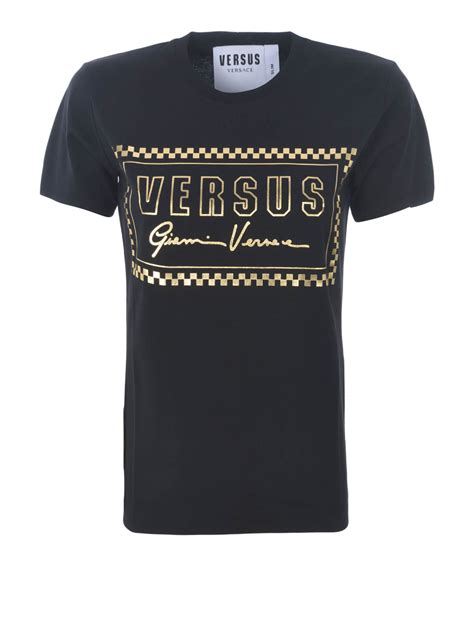 versus versace shirt black|Versace graphic t shirts.